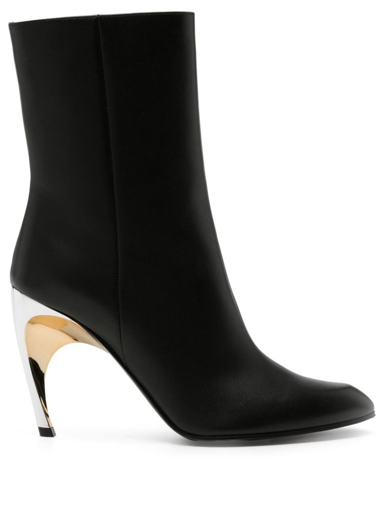 Black Armadillo 95 Leather Ankle Boots