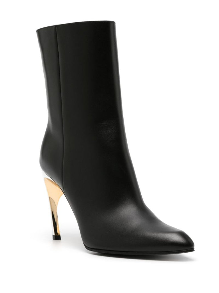 Black Armadillo 95 Leather Ankle Boots