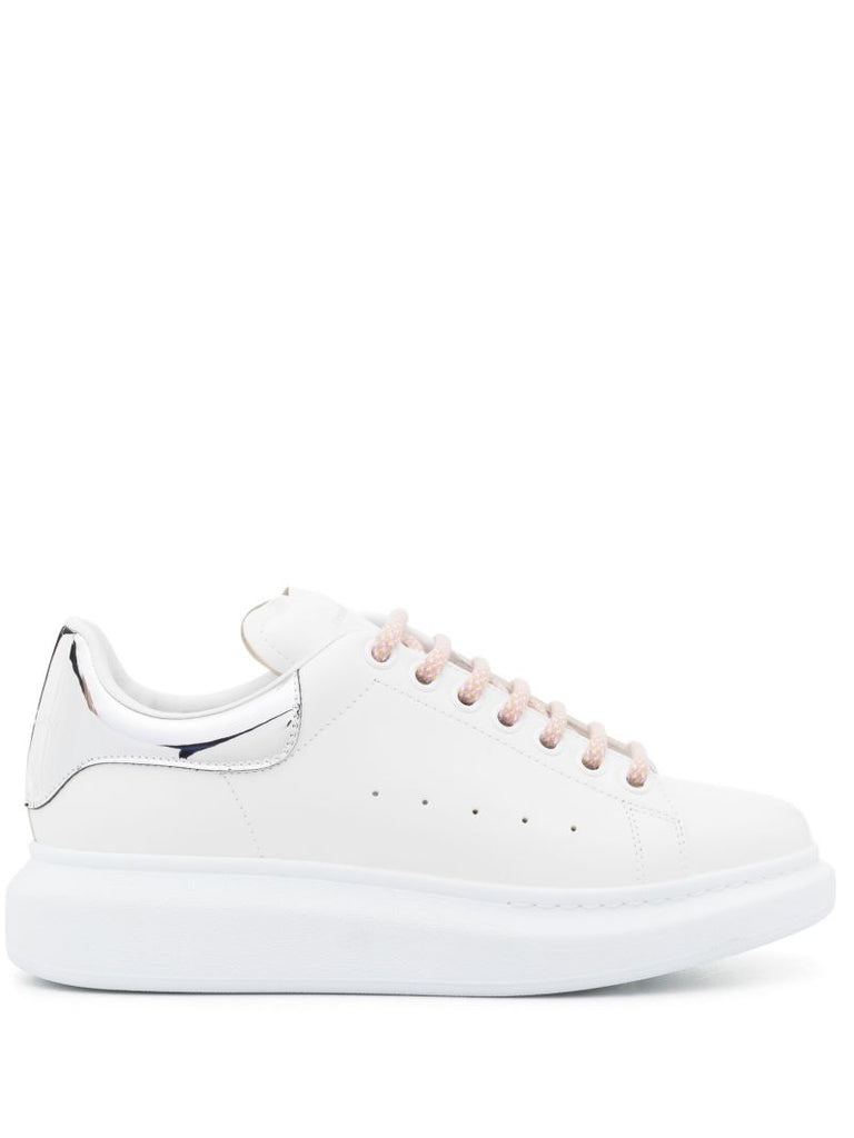 White Oversized Leather Sneakers