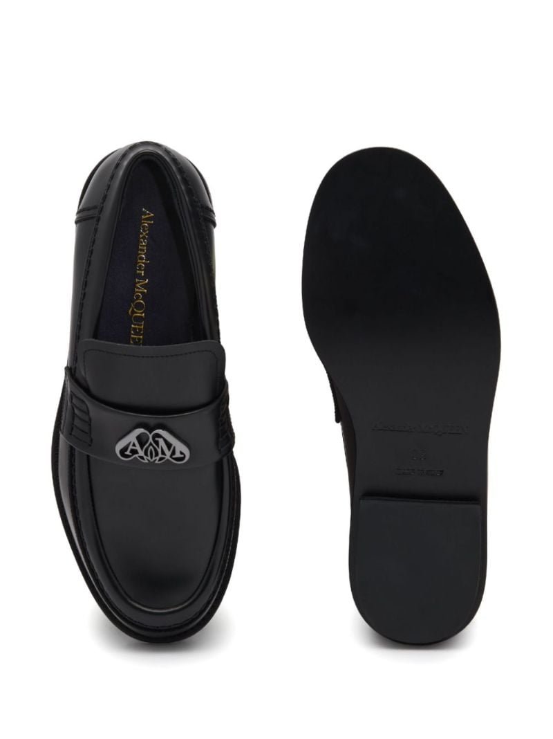 Black Seal Leather Loafers