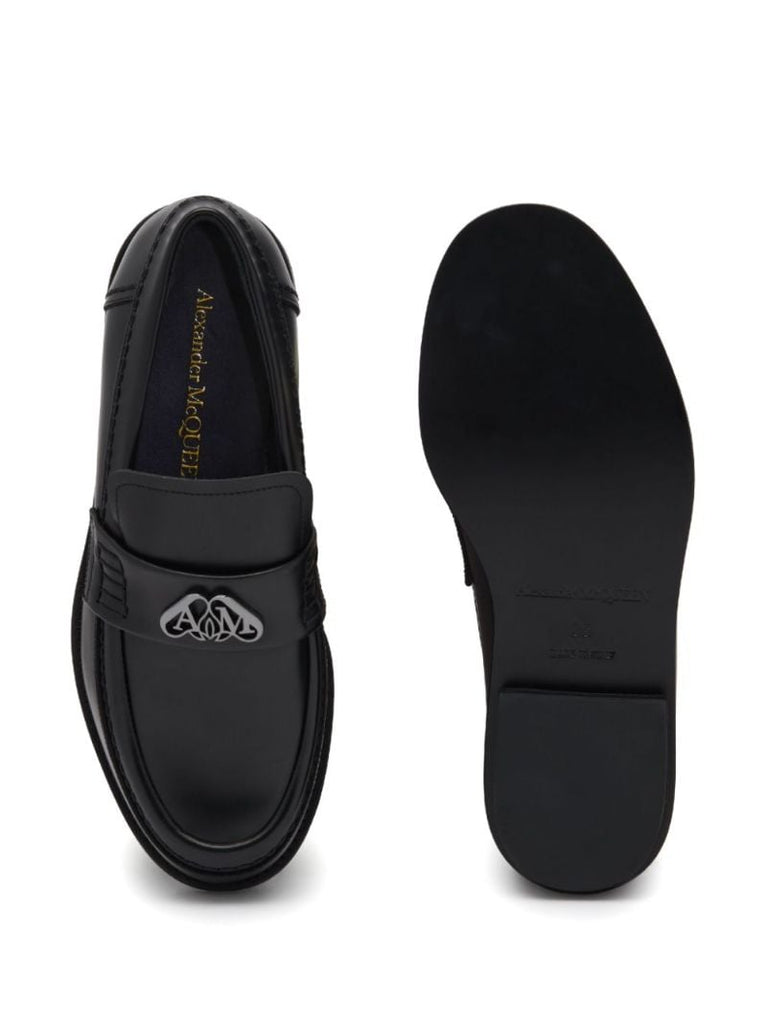 Black Seal Leather Loafers