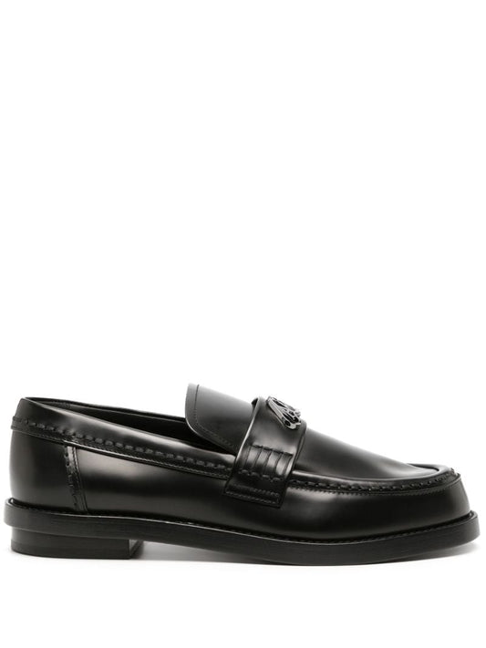 Black Seal Leather Loafers
