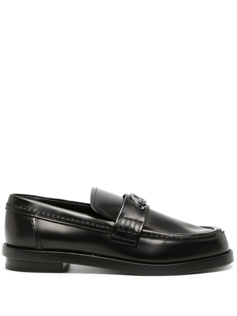 Black Seal Leather Loafers