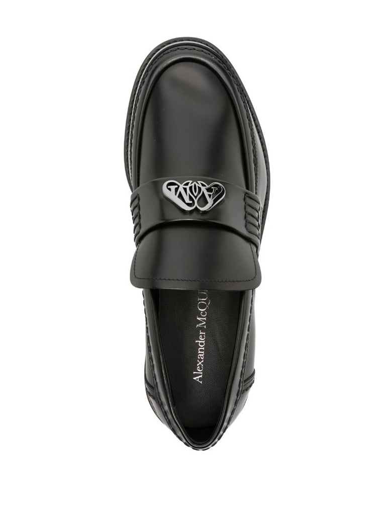 Black Seal Leather Loafers