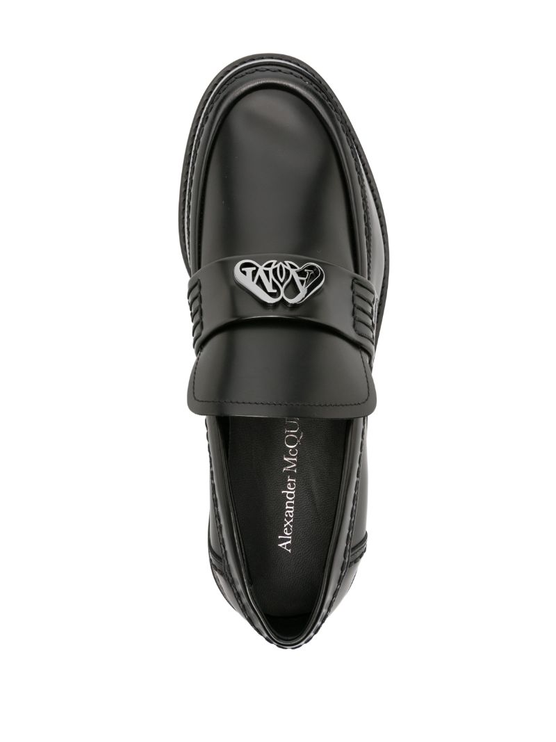 Black Seal Leather Loafers