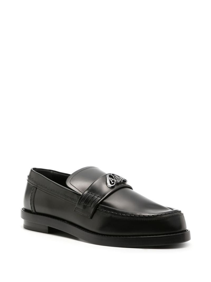 Black Seal Leather Loafers
