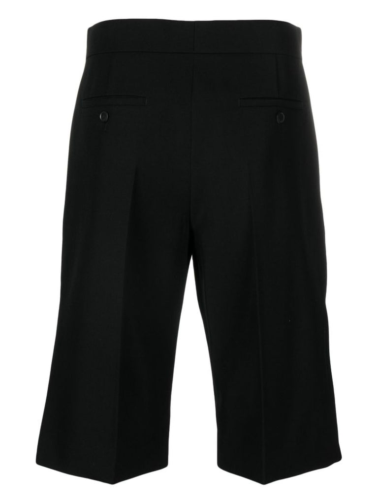 Black Tailored Wool Shorts