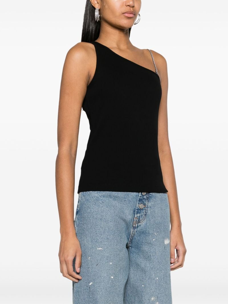 Black Chain-detail Cotton Top