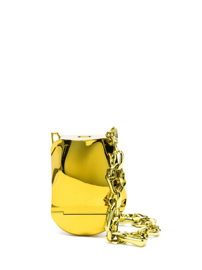 Yellow Sculpted Small Cross Body Bag