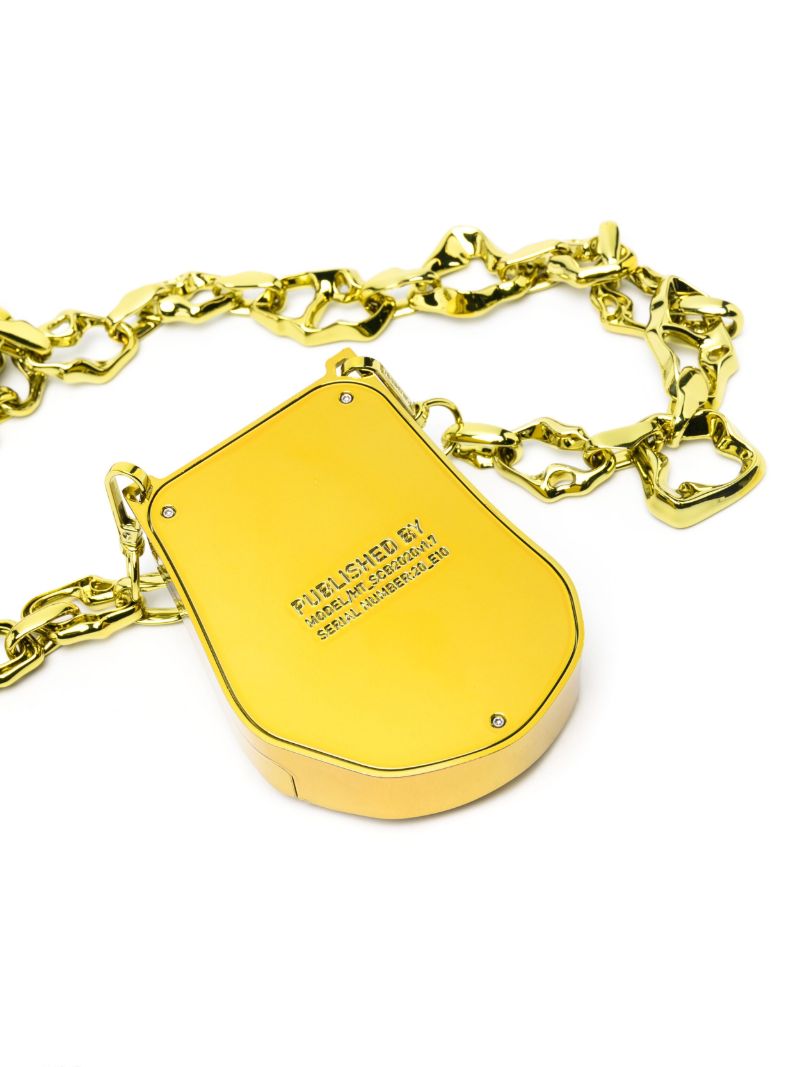 Yellow Sculpted Small Cross Body Bag