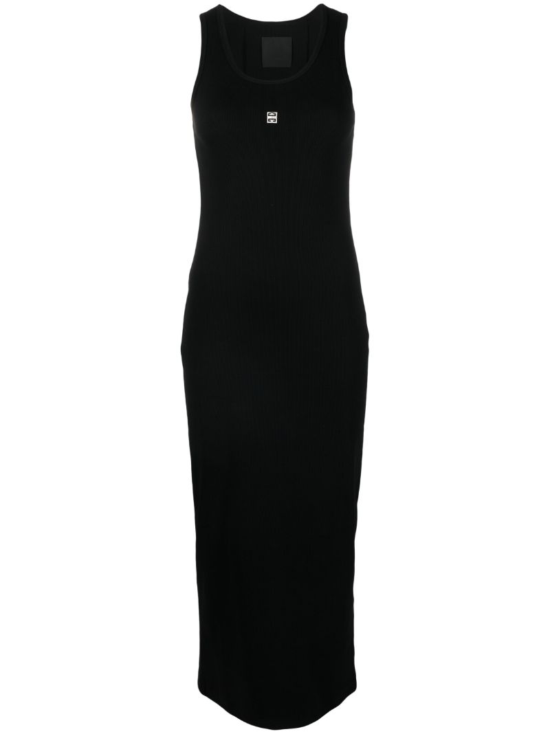 Black 4g Plaque Maxi Dress