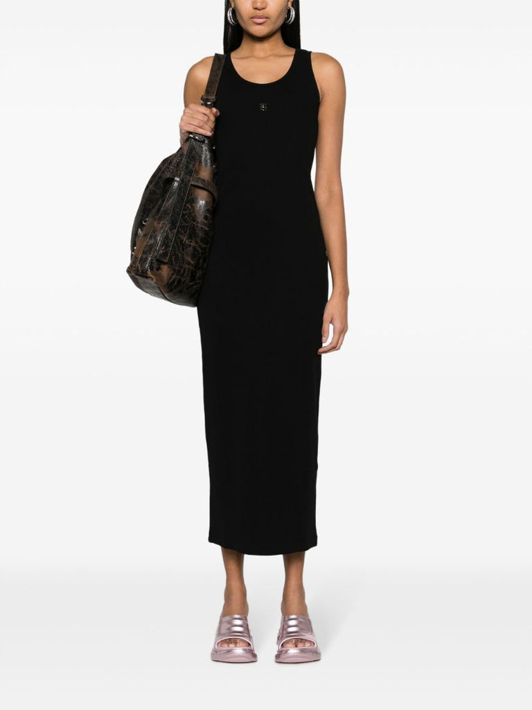 Black 4g Plaque Maxi Dress