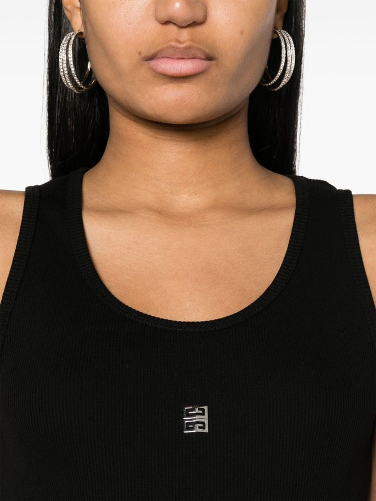 Black 4g Plaque Maxi Dress