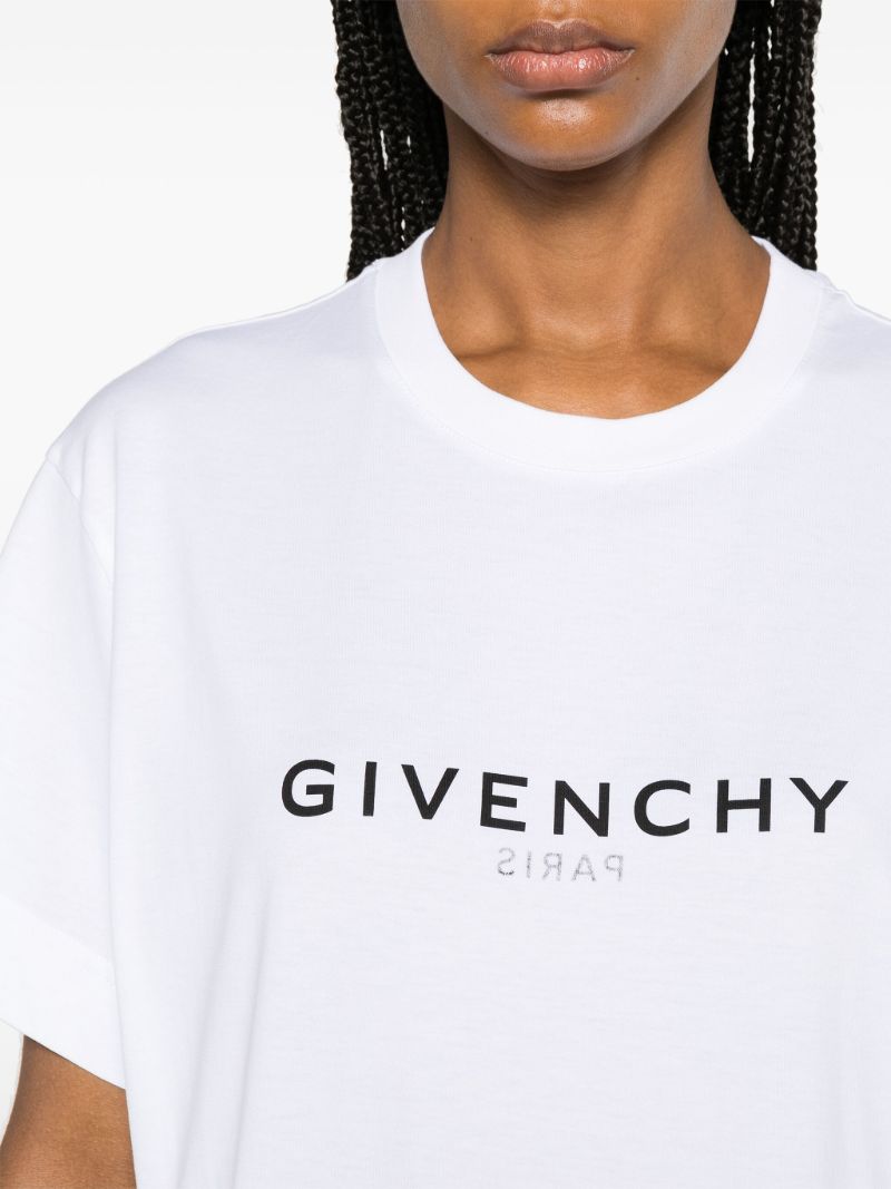 Black Reverse-print Cotton T-shirt