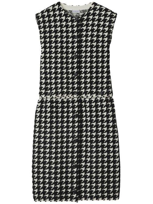 Black Houndstooth-pattern Convertible Dress