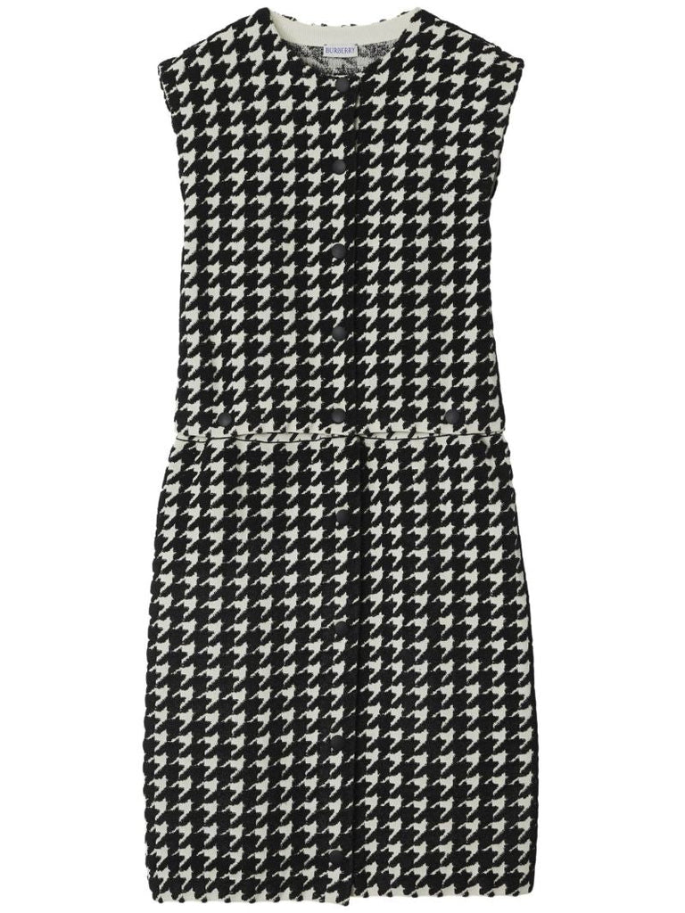 Black Houndstooth-pattern Convertible Dress