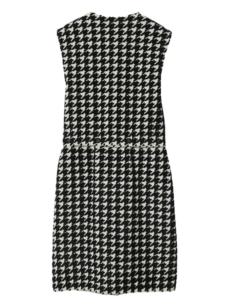 Black Houndstooth-pattern Convertible Dress