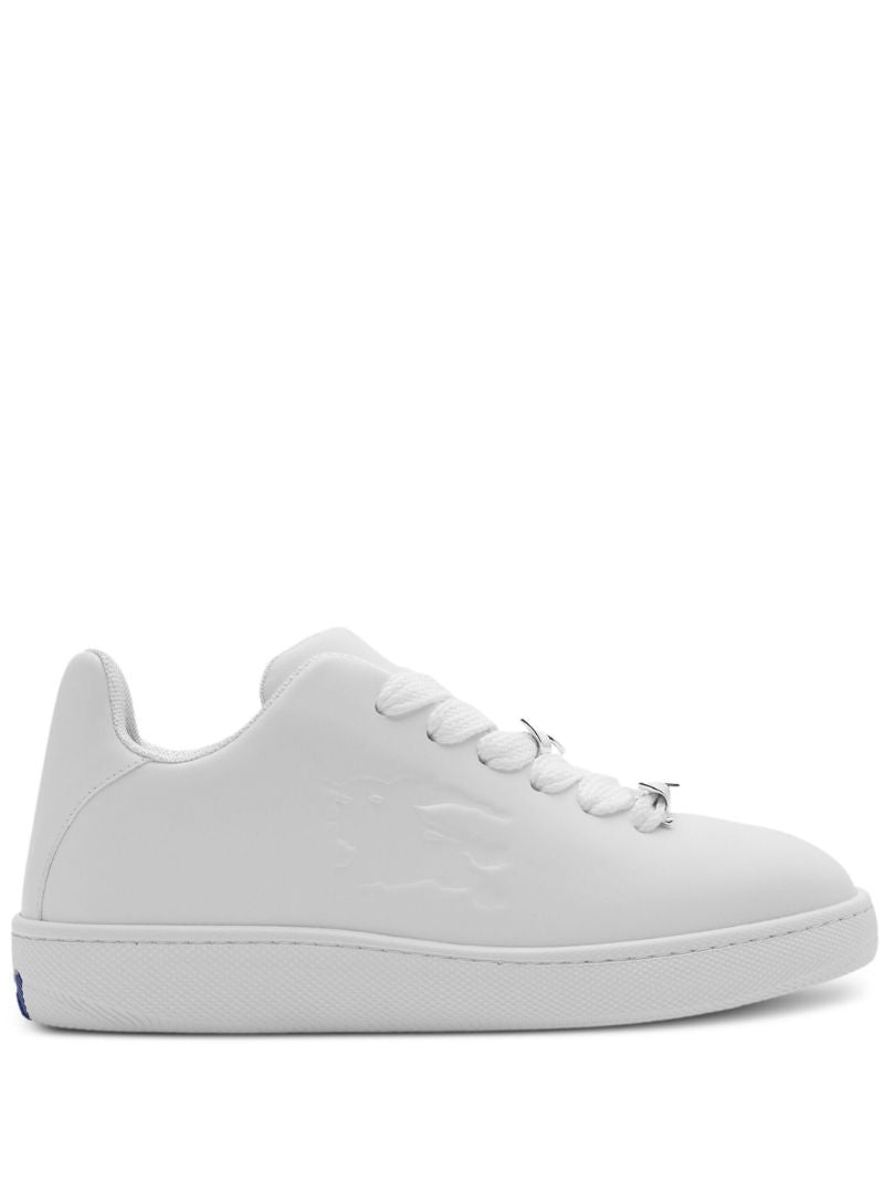 White Leather Box Low-top Sneakers