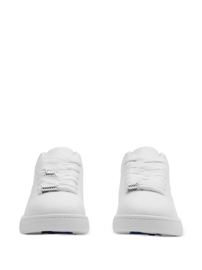 White Leather Box Low-top Sneakers
