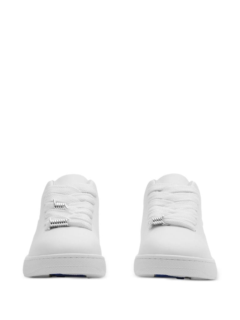 White Leather Box Low-top Sneakers