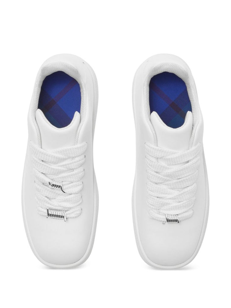White Leather Box Low-top Sneakers