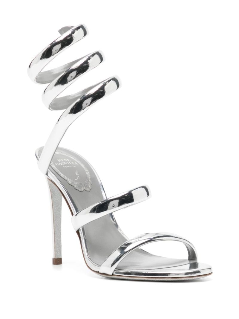 Silver Cleo 105 Leather Sandals