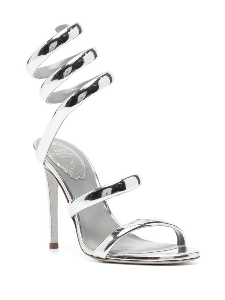 Silver Cleo 105 Leather Sandals