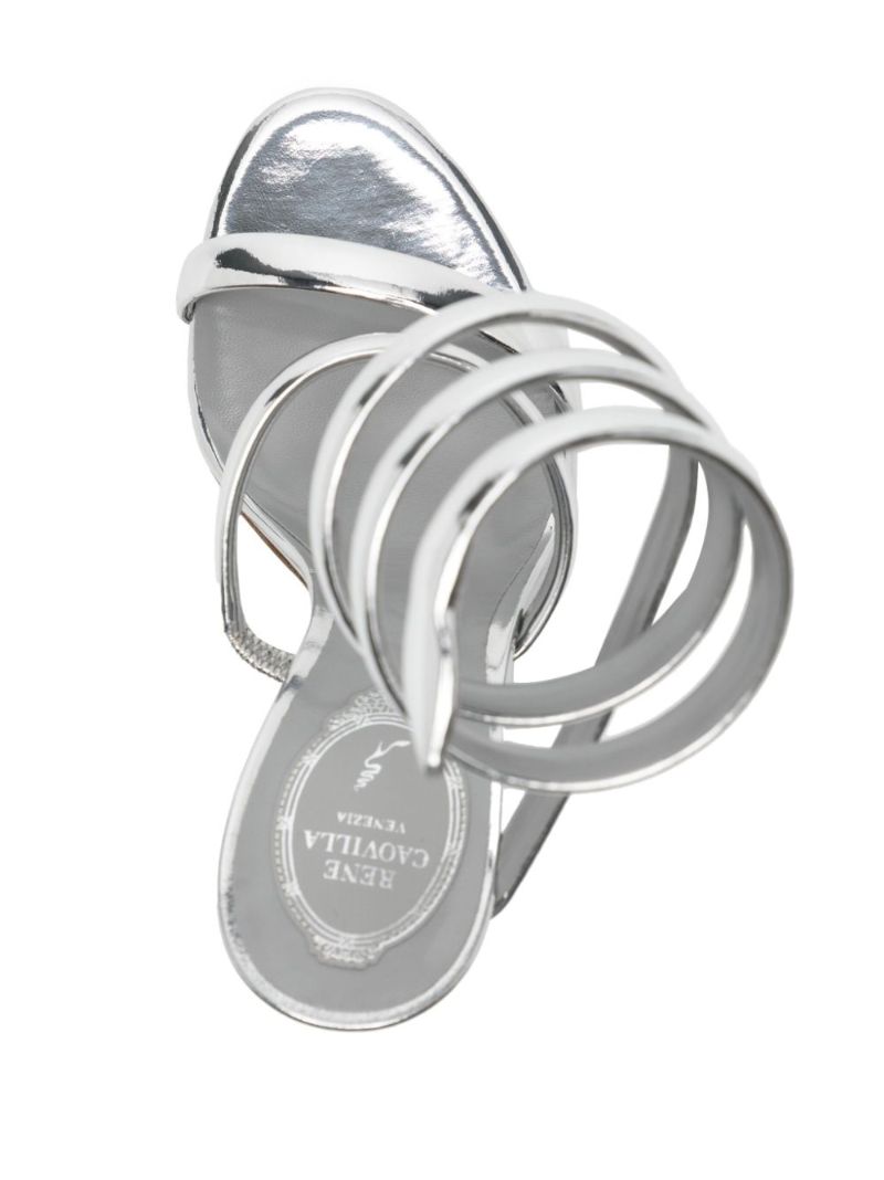 Silver Cleo 105 Leather Sandals