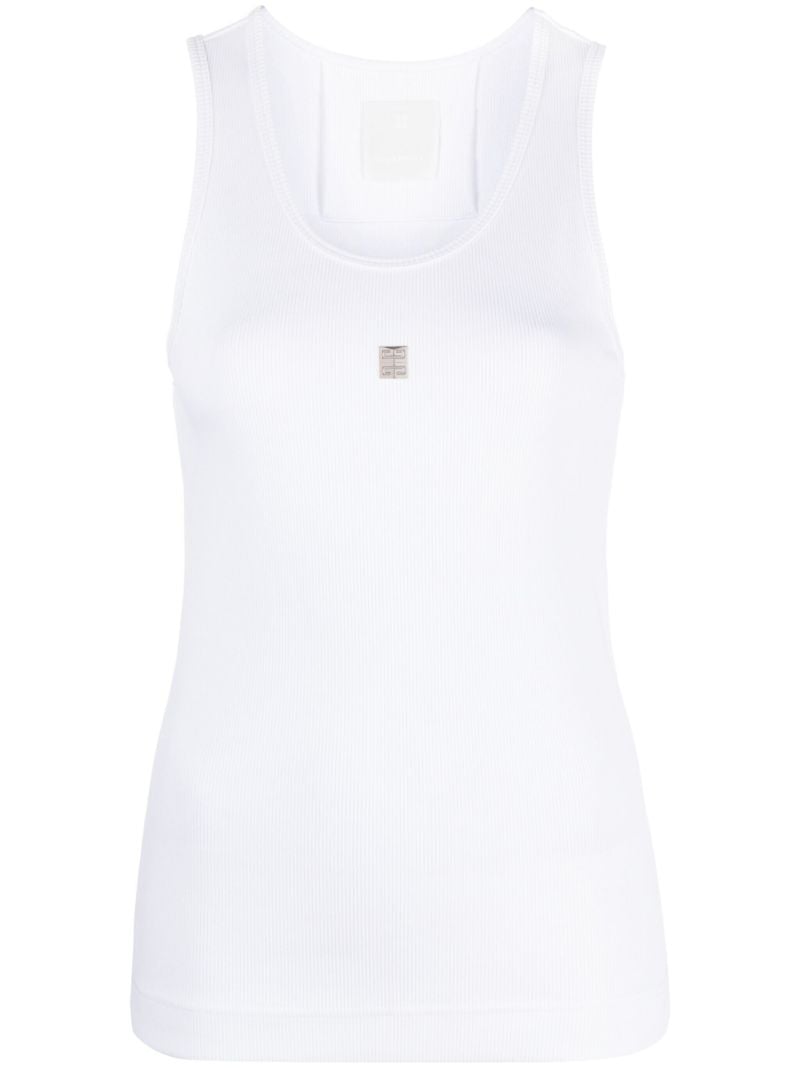 White 4g-appliquÃ_x0083_Â© Tank Top