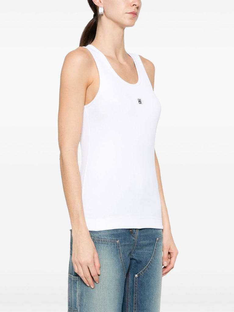 White 4g-appliquÃ_x0083_Â© Tank Top