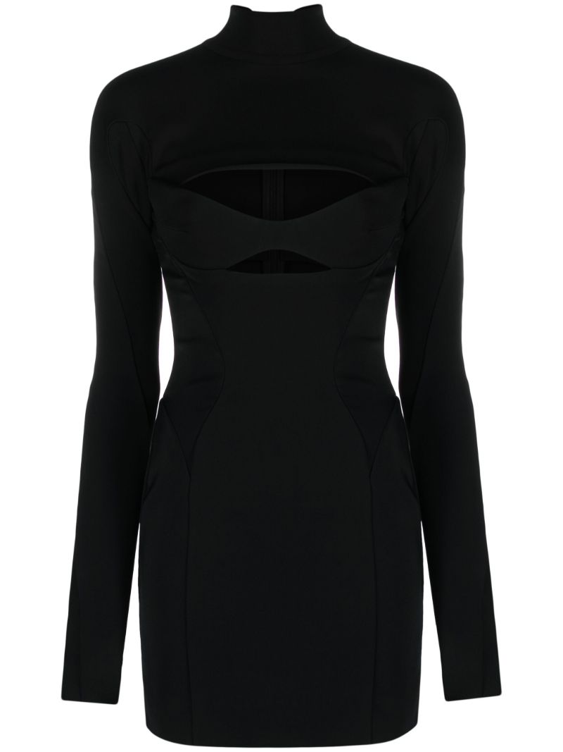 Black High-neck Mini Dress