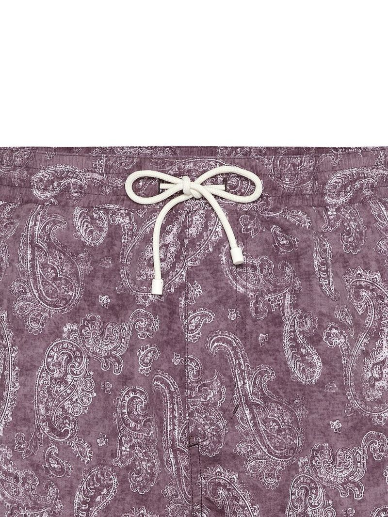 Purple Bandana-print Swim Shorts