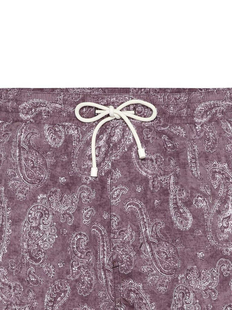 Purple Bandana-print Swim Shorts