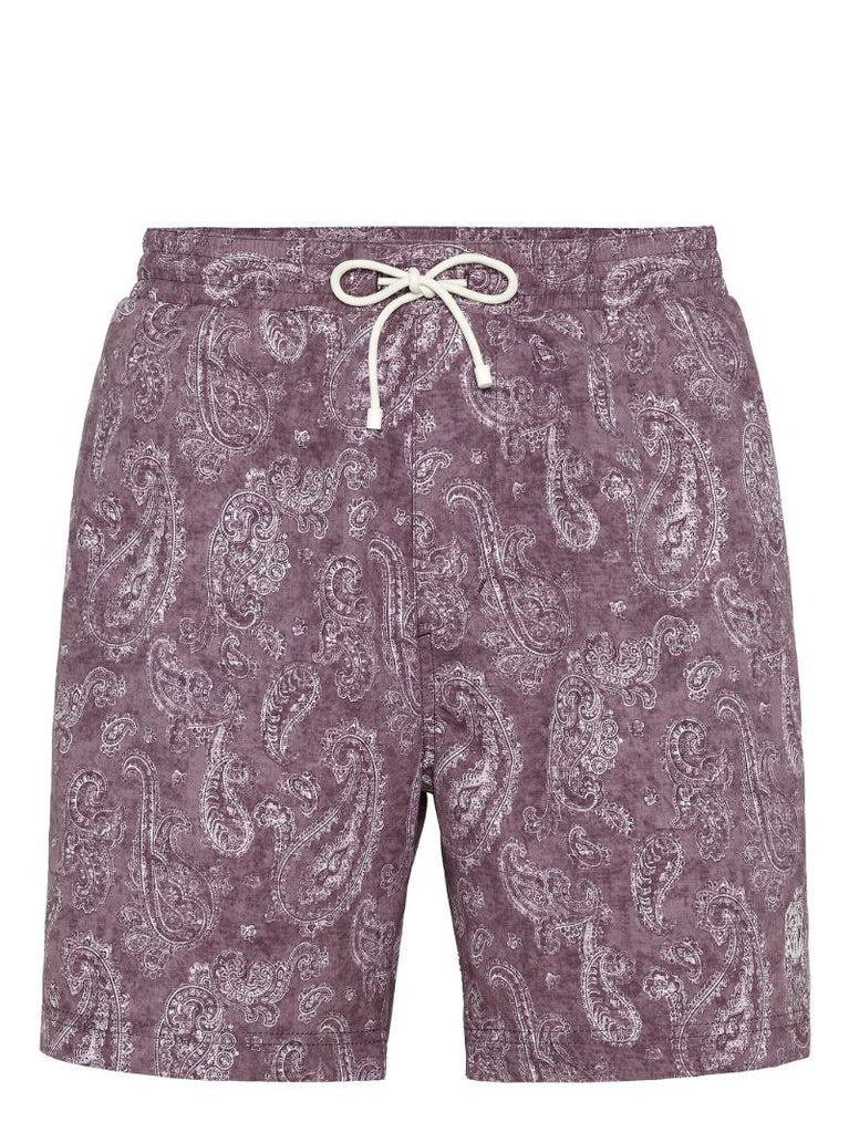 Purple Bandana-print Swim Shorts
