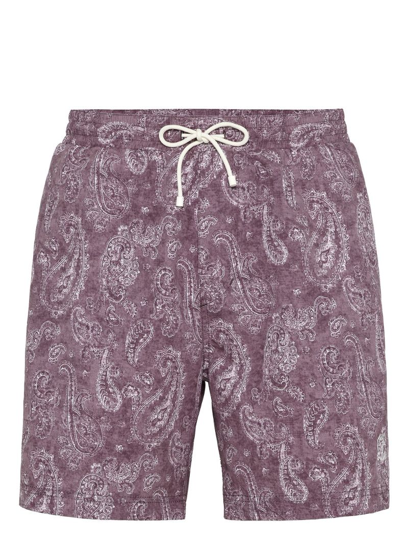 Purple Bandana-print Swim Shorts