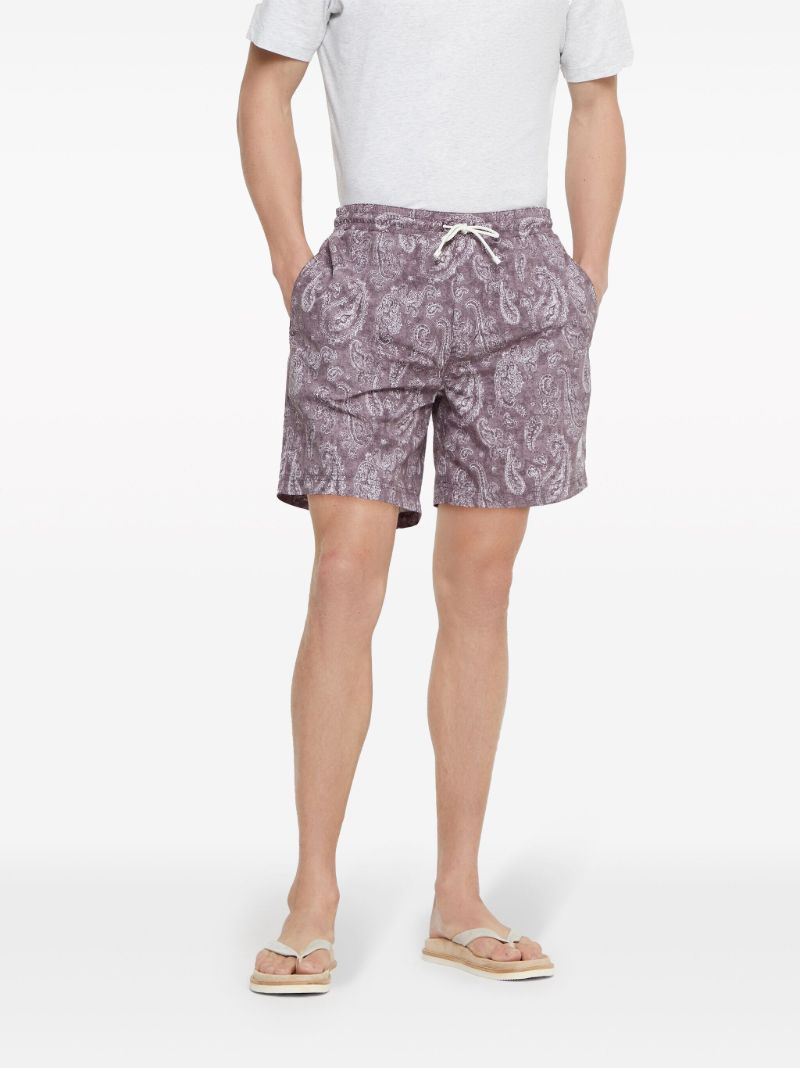 Purple Bandana-print Swim Shorts