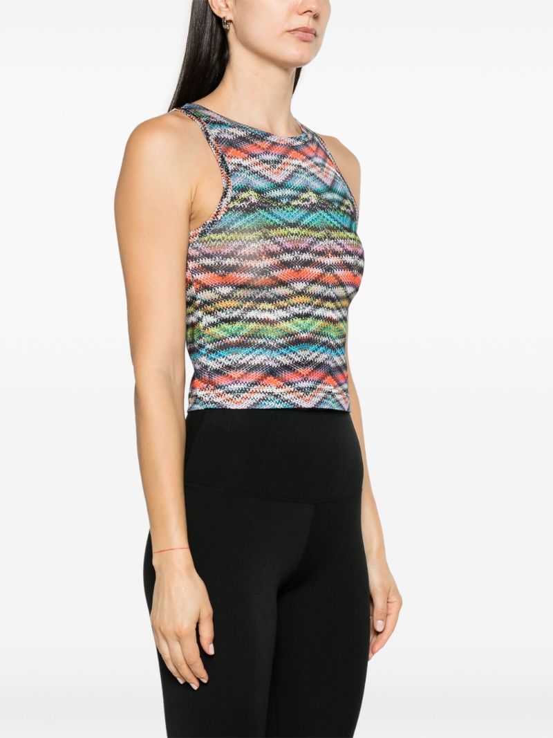 Multicolour Zig-zag Print Sleeveless Top