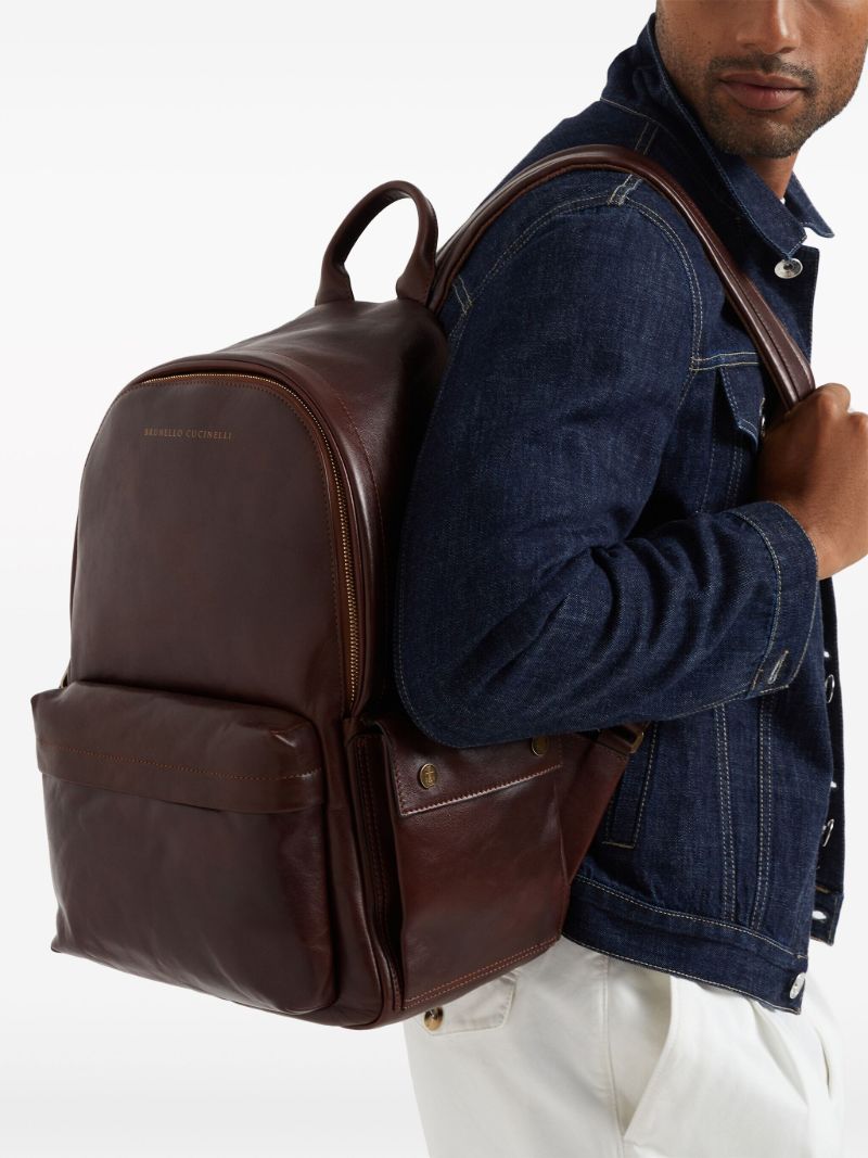 Brown Leather Backpack