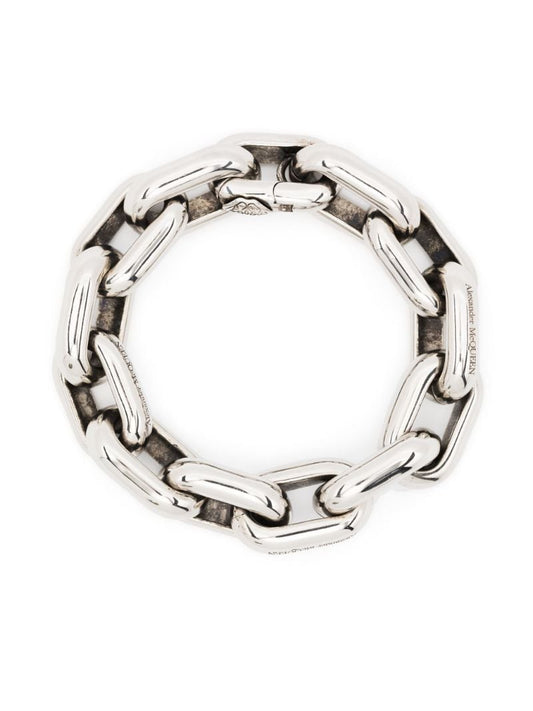 Silver-tone Polished Chain-link Bracelet