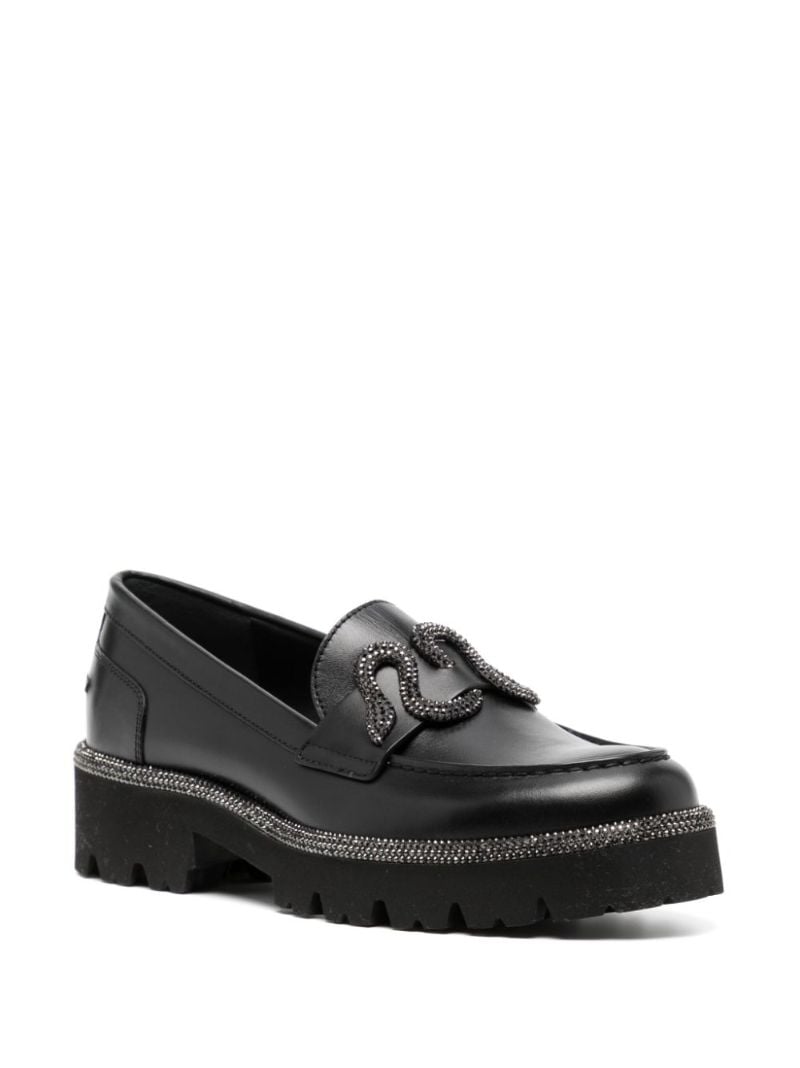 Black Morgana Leather Loafers