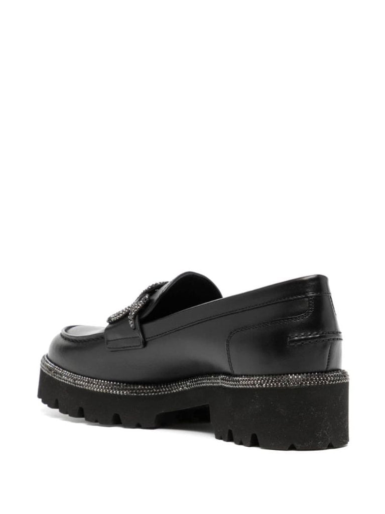 Black Morgana Leather Loafers