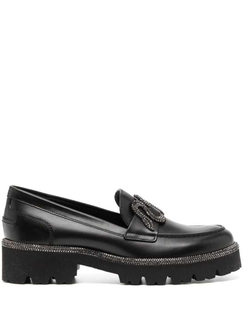 Black Morgana Leather Loafers