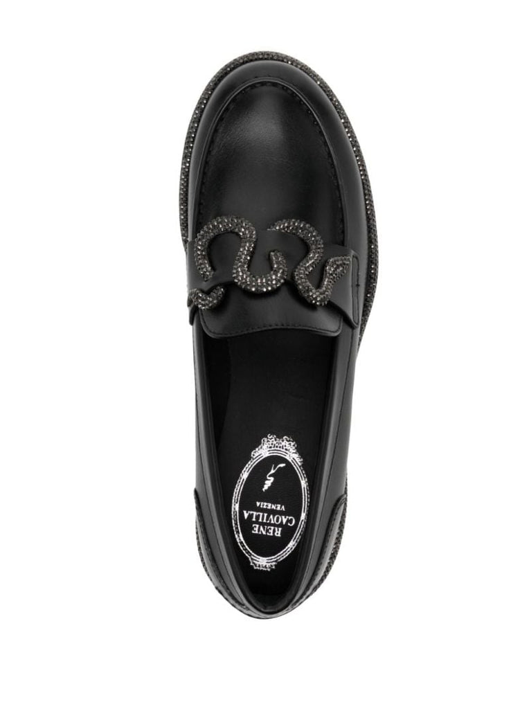Black Morgana Leather Loafers
