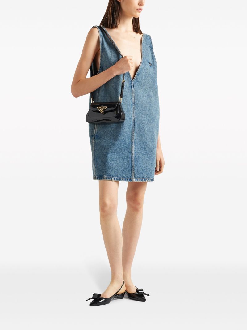 Blue V-neck Denim Mini Dress