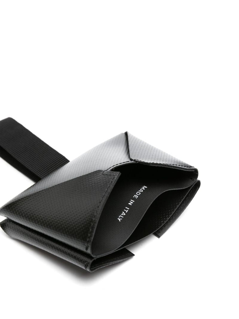 Black Origami Logo-strap Card Holder