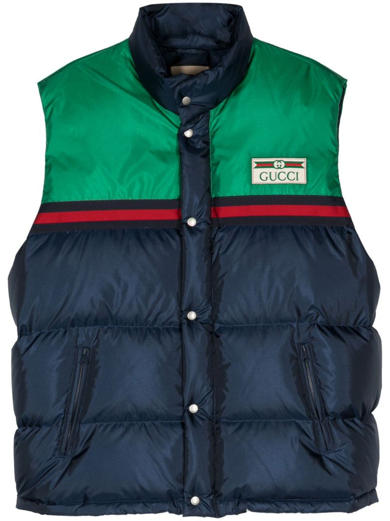 Blue Logo-appliquÃ_x0083_Â© Padded Gilet