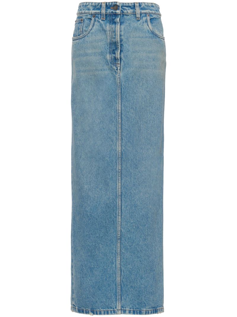 Blue Denim Maxi Skirt
