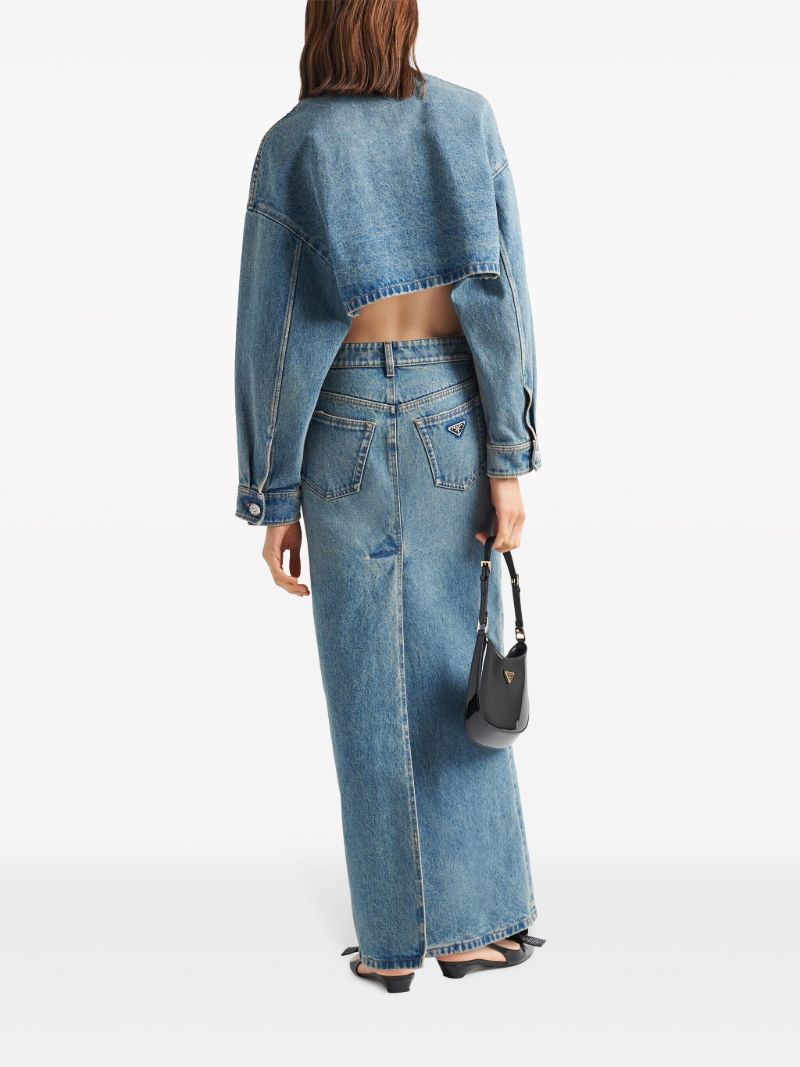 Blue Denim Maxi Skirt