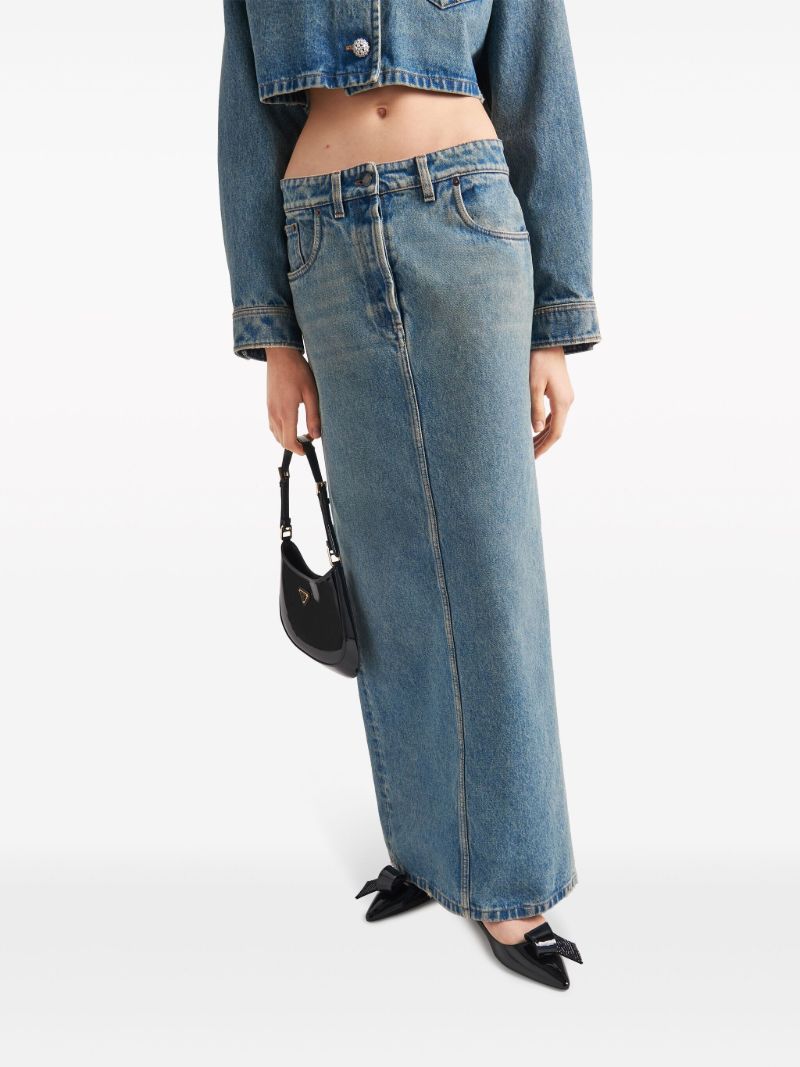 Blue Denim Maxi Skirt