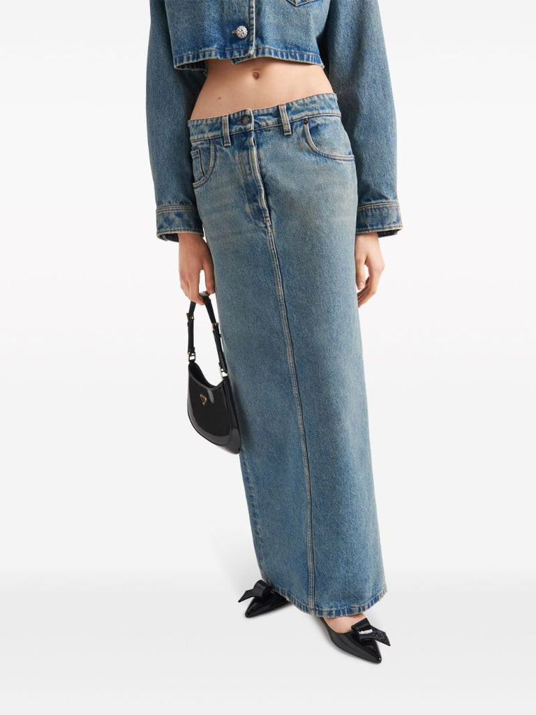 Blue Denim Maxi Skirt